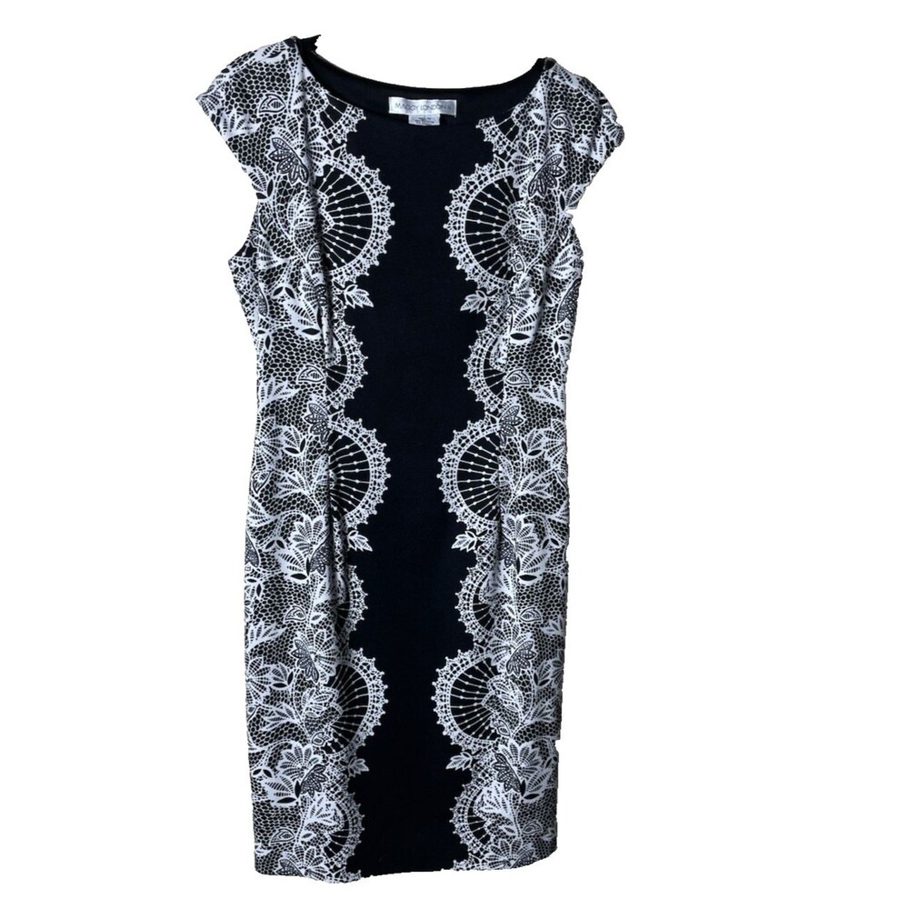 Maggy London Woman's Floral Lace Design Front & Back Sides of Dress Size 10